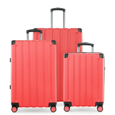 Bild av Huvudstadsväska Q Damm väska med hårt skal, trolley, TSA, 4 hjul, Korall, Koffer Set, Resväska set
