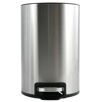 Bild av spirella Riku Papperskorgen i rostfritt stål papperskorg Badrum 3L Avtagbar korg Toalettkorg Magic Silent Softclose (Silver)