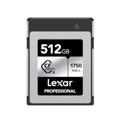 Bild av Lexar Professional SILVER Series CFexpress Typ B kort 512GB, CFe Upp till 1750MB/s Läs, CF Adopt PCIe Gen3x2, Minneskort Kompatibelt med DSLR, bakåt XQD kamera (LCXEXSL512G RNENG)