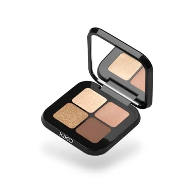 Bild av KIKO Milano Bright Quartet Eyeshadow Palette 01, Palett Med 4 Bakade Ögonskuggor För Torr Och Våt Användning