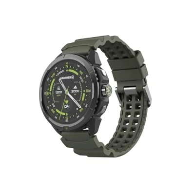 Bild av Hammer Watch 2 Military Edition, GPS, 1,5 tums AMOLED Gorilla Glass skärm, stort 530 mAh batteri ger upp till 15 dagars batteritid med en enda laddning, 5 ATM motstånd, SOS knapp, LED, Grün,