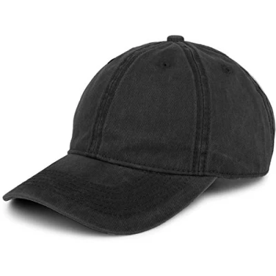 Bild av styleBREAKER Unisex vintage keps med 6 paneler enfärgad i tvättad look, basekeps, baseballkeps, metallspänne justerbart 04023054, svart, one size