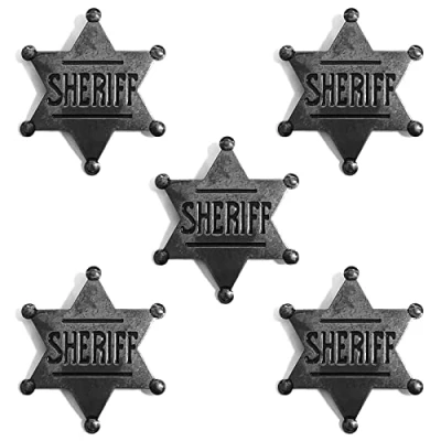 Bild av WOSO Alter Ego fin klänning blank sheriff märke, förpackning med 5, koppar, Zink