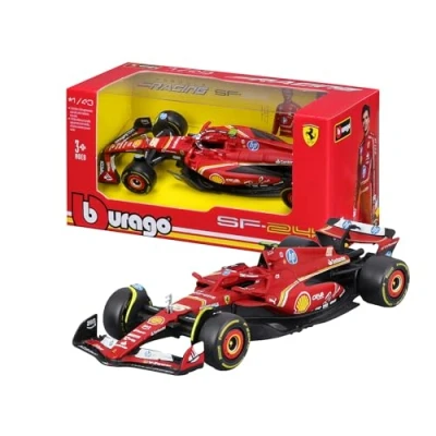 Bild av Bburago 1/43 SF 24 för Scuderia Ferrari F1 Team SF24 signatur formgjuten vuxna modell bildisplay GP 2024 kollektion #55 Carlos Sainz