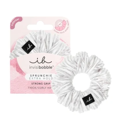 Bild av Invisibobble Sprunchie rosa pigtailer extra Hold x1 Scrunchie starkt tyg med gummi hår spiral inuti Coleters flicka lockigt och voluminöst