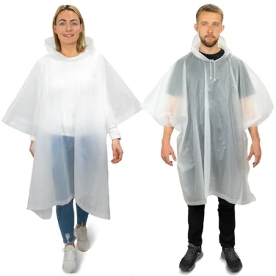 Bild av REDSTAR 2 pack regnponcho, vattentäta regnrockar för vuxna män eller damer, regnrock återanvändbar vattentät poncho festivaltillbehör ponchos regnrock,