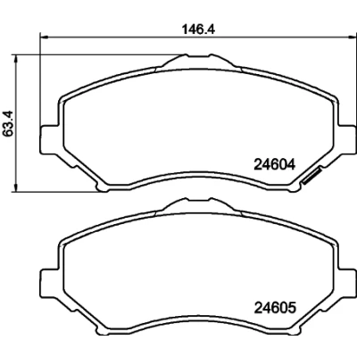 Bild av HELLA 8DB 355 014 231 Jeu de plaquettes frein avec indicateur d&#039;usure DODGE: Nitro SUV, Journey MPV, Grand Caravan V JEEP: WRANGLER 3