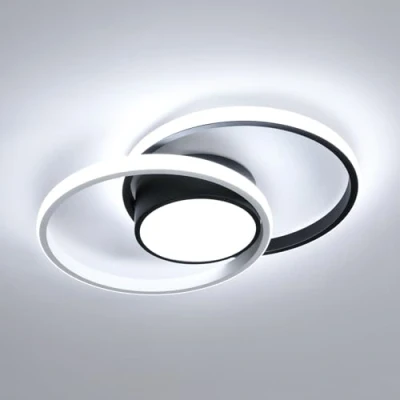 Bild av Comely LED taklampor, taklampa 42W, Creative Rond moderna taklampor för vardagsrum kök badrum sovrum korridor, kallvit 6500K, diameter 40cm, svart