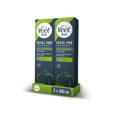 Bild av Veet Män Bröst och kroppshårborttagningskräm för normal hud, dermatologiskt testad, effektiv efter 5 minuter, 400 ml (2 x 200 ml)