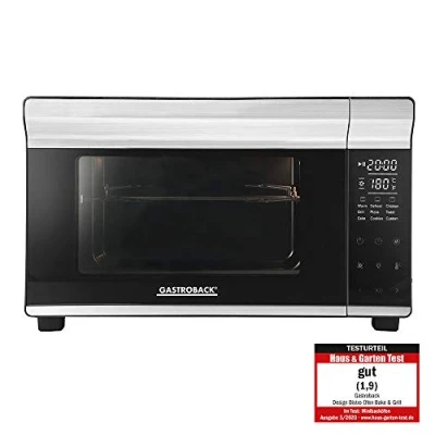 Bild av GASTROBACK Design Miniugn, bakning och grill miniugn med luftcirkulation, 26 l, 5 funktioner vid 30 C 230 C, hölje cool touch cm Ø pizzasten, bakplåt, grillgaller grillspett