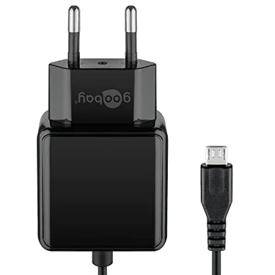 Bild av goobay 49603 Micro USB 3.0 A laddare för laddning av smartphones, strömförsörjning, strömförsörjning mobiltelefoner, strömadaptrar, 1,5 m, svart