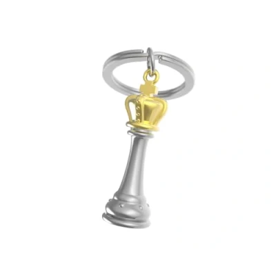 Bild av METALMORPHOSE nyckelring för schackpjäser MTM240 01, Silver, guld, Taille unique, Samtida