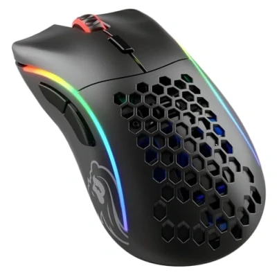 Bild av Glorious Gaming Model D Wireless gamingmus, superlätt, 69 g, laggfri 2,4 GHz anslutning, upp till 71 timmars batteri, RGB, BAMF sensor, ergonomisk, 6 knappar Matt svart