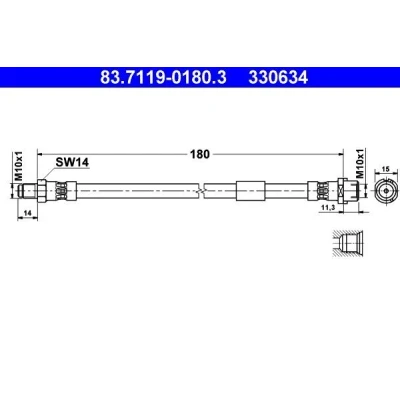 Bild av Bromsslang Ate 83.7119 0180.3