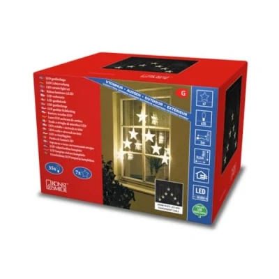 Bild av Konstsmide Ljusgardin stjärnor utomhus 24 V 35 LED varm vit (B x H) 75 cm 116