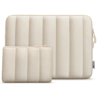 Bild av TECOOL 14 tums laptopfodral för tum Lenovo Ideapad Thinkpad HP Pavilion Elitebook Dell Acer Chromebook Notebook, Macbook Air 15 M3 M2 2024 2023 Laptopväska, Beige