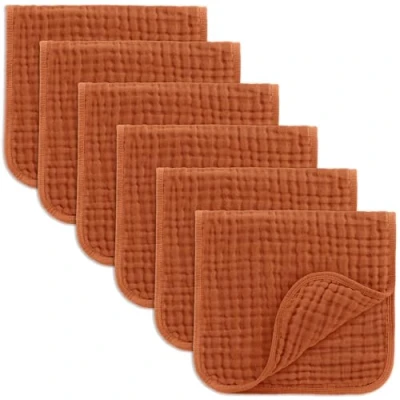 Bild av Comfy Cubs Muslin spottdukar set om 6 stora 100 % bomull handtvättlappar lager extra absorberande och mjuka (granat, pack)