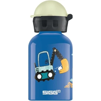 Bild av SIGG Aluminium barnvattenflaska KBT Build It läckagesäker lätt BPA fri klimatneutral certifierad mörkblå 0,3 L