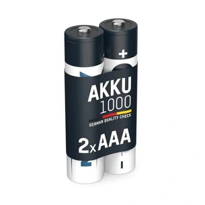 Bild av ANSMANN Batteri AAA mikrotyp 1 000 mAh 1,2 V kraftfulla NiMH batterier för enheter med hög strömförbrukning uppladdningsbara perfekt fjärrstyrd leksak blixt 2 stycken