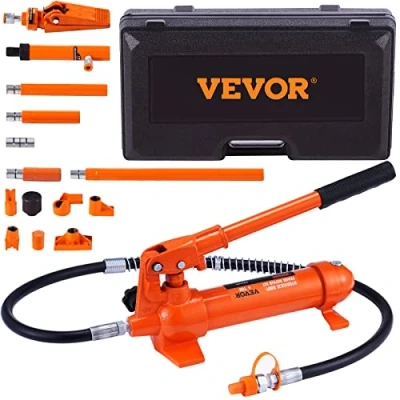 Bild av VEVOR Hydraulcylinder 4 T Hydraulpress Karosseri Karosseribyggare Slaglängd 125 mm Uppsättning hydraulcylindrar med stänger från 80 till 415 för reparation av bilchassi Konstruktion