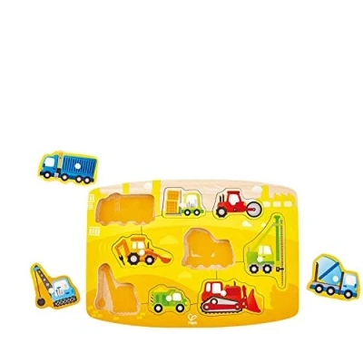 Bild av Hape HAP E1407 Baustellenpuzzle Construction Peg Puzzle, Multi Colour