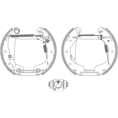 Bild av TEXTAR Shoe Kit Pro 84044801 de freins, freins à tambours avec cylindre roue, élément d&#039;ajustage OPEL: Corsa B 3/5 portes, Tigra Coupe