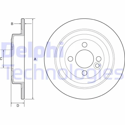 Bild av DELPHI BG4560C Disque de frein 280 10 4 plein revêtu à haute teneur en carbone sans roulement roue, bague ABS MINI: 3/5 portes, Clubman