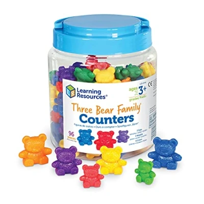 Bild av Learning Resources The Original Three Bear Family Basic Six Colour Rainbow Counter Set (Set of 96) Compare Bears Maths Counters, Classroom Supplies to Size, Weight &amp;