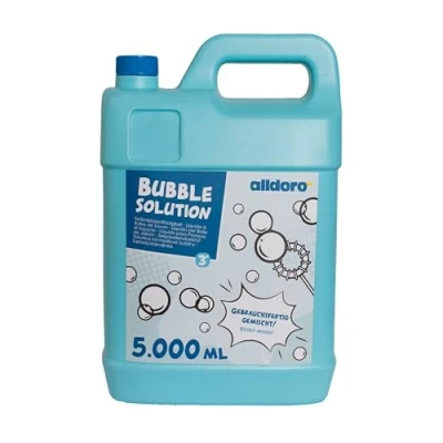 Bild av alldoro 60658 Bubble Fun tvålbubbelvätska i 5 000 ml behållare, tvålvatten som liter XXL, påfyllningsbehållare för färgglada och stora tvålbubblor, barn, vuxna, fester evenemang