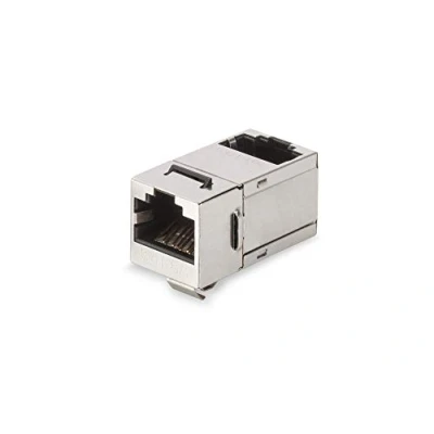 Bild av DIGITUS Keystone koppling Cat 6A skärmad 2 x RJ45 uttag vinklad 500 MHz 10GBase T klass EA metallhölje
