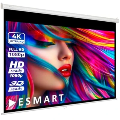 Bild av ESMART Economy EXR Rullgardin 257 cm, bild 240 x 135 cm (108 tum) Format 16:9 Hembio, projektionsduk, rullgardin, canvas, LCD LED