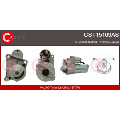 Bild av CASCO CST15109AS Startmotor 12V 2kW 11 CPS0065 M8 66mm RENAULT: CLIO 2, Kangoo I Express, MASTER 2 Kasten, VOLVO: V40 Kombi, S40
