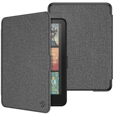 Bild av FINTIE Fodral för 7 tum Kindle Paperwhite 2024 (12:e generationen) och Colorsoft Signature Edition (1:a generationen), tunt lättviktigt skyddande bilfodral med väckning/sömn, (grå)