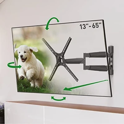 Bild av Barkan Långt TV väggfäste, 1365 tum full rörelse artikulerande 4 rörelser premium platt/böjd skärmfäste, rymmer upp till 36,2 kg, extremt utdragbar, passar LED OLED LCD