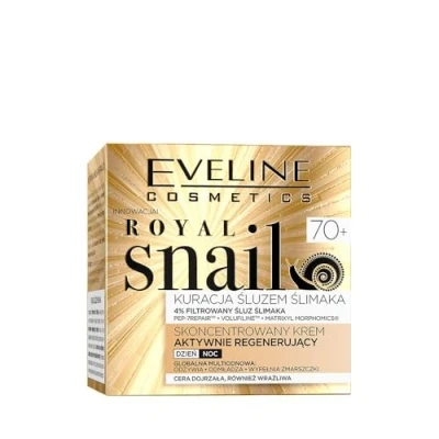 Bild av Eveline Cosmetics Royal Snail aktiv regenereringskräm 70+ med snigelfiltrat och volufilin för anti rynkor hudåtstramning, 50 ml