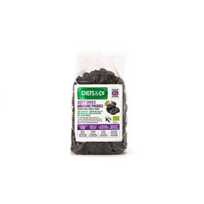 Bild av CHEFS &amp; CO Ekologiska mjuka torkade plommon (grova) Hela frukter Osorberade Inga tillsatser, icke svavelerade och utan tillsatt socker (ekologiskt, paket med 1 x 400 g)