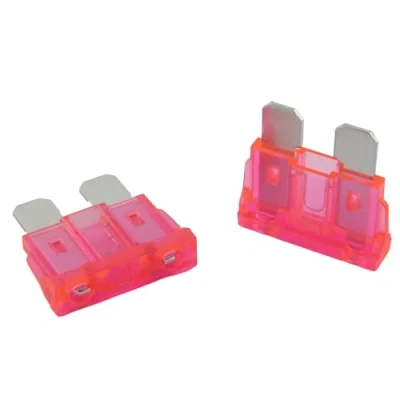 Bild av 5 stycken SeKi Standard ATO platt pluggsäkring 4A rosa; bilsäkring 19 mm plattsäkring 32 V/DC båt husvagn