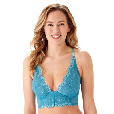 Bild av Gossard Superboost bralett bh med spets och djup v ringning, havsblå, 75D