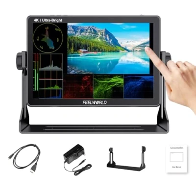 Bild av FEELWORLD LUT11S 10,1 tums kamerafältmonitor med pekskärm 3D LUT 2000nit Ultra Bright 1920X1200 3G SDI 4K HDMI Input Output F970 extern strömförsörjning
