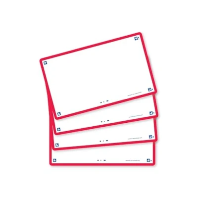 Bild av Oxford Flash 2.0 flashkort A7 75 x 125 mm Blanco röd 80 stycken