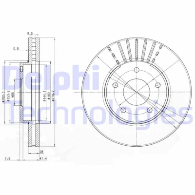 Bild av Bromsskiva DELPHI BG3816