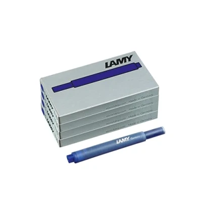 Bild av Lamy T10 Set med 4 bläckpatroner stort bläcklager lämplig för alla patronmodeller innehåll 1,25 ml per patron 5 stycken förpackning bläckfärg blå