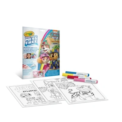 Bild av CRAYOLA Färglåda för barn, 4 färgpennor mot fläckar och 18 målarsidor, Pat Patrol Edition Rekommenderad ålder: från 3 år