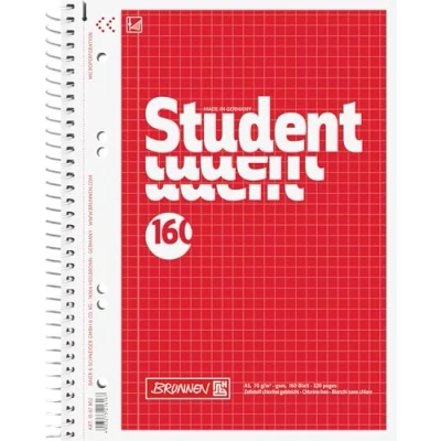 Bild av Brunnen 1067802 Anteckningsblock/collegeblock Student (A5, rutig, 70 g/m², 160 ark)