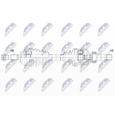 Bild av Drivaxel Citroen Ds4 (nx_), framaxel höger, citroën ds4, 16 138 486 80, 98 132 878 80