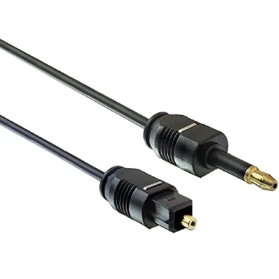 Bild av PremiumCord Optisk ljudkabel Mini Toslink 3,5 mm till 3 m, kontakt kontakt, digital kabel för stereosystem HiFi Soundbar TV, HQ Audio, guldpläterad, färg svart