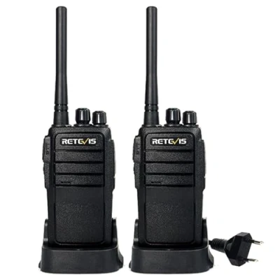 Bild av Retevis RT21 Walkie Talkie Long Range, Uppladdningsbar Skinkradio för Vuxna, Professionell Handhållen Tvåvägsradio Campingjakt, Rädda, Nödsituation(Svart, 2 St)