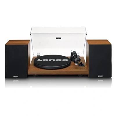 Bild av Lenco LS 480 Hi Fi skivspelare med Bluetooth externa högtalare 2 x 30 W RMS remdrift förförstärkare MDF hölje brunt