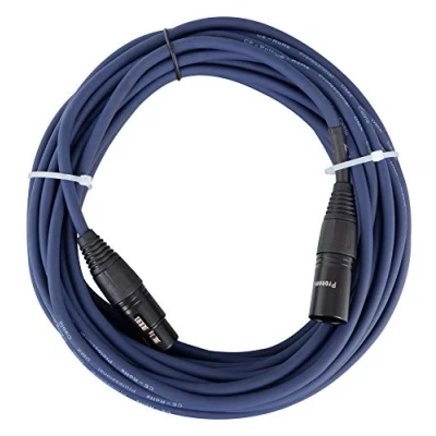 Bild av Pronomic Stage DMX3 10 DMX kabel meter (för kabeldragning av ljuseffekter, guldkontakter, mantelfärg: blå, XLR hane till hona)