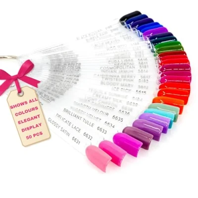 Bild av Lalill Nail Display Ring Stick Art Tips Presentation Color for Salon Practice Starter för nagellack, hybrid och geler (transparent)